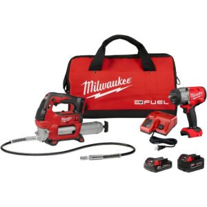 Milwaukee M18 FUEL 1/2in HighTorque Impact Wrench & Grease Gun Combo Kit