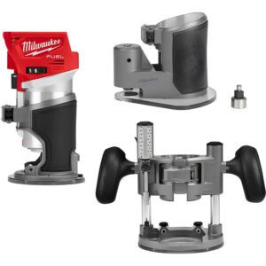 Milwaukee M18 FUEL Compact Router with Plunge & Offset Base (Tool & Bases Only)