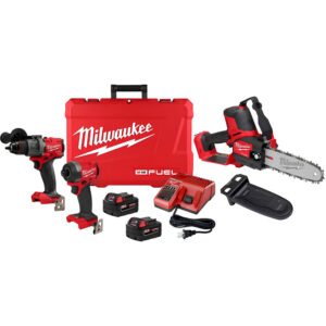 Milwaukee M18 FUEL Drill, Impact Driver & Pruning Saw Combo Kit Bundle